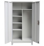 Vestiar Fiset metalic Premium 4 polite, spatiu haine bara si picioare, 900x400x1920 mm (LxlxH), 60 kg/polita, Neasamblat, PLUS