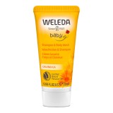 Sampon si Lotiune 2-in-1, Weleda, cu Galbenele, pentru Curatarea Delicata a Parului si Pielii, 20ml