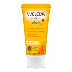 Sampon si Lotiune 2-in-1, Weleda, cu Galbenele, pentru Curatarea Delicata a Parului si Pielii, 20ml