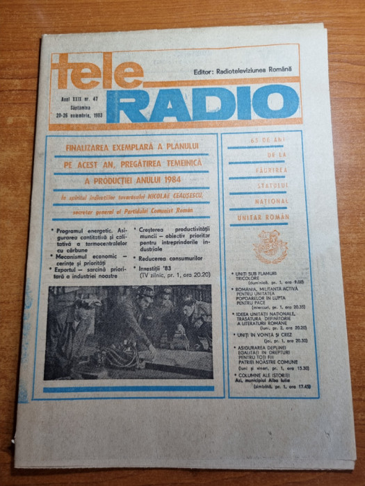 revista tele radio 20-26 noiembrie 1983