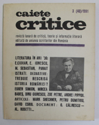 CAIETE CRITICE , REVISTA LUNARA DE CRITICA , TEORIE SI INFORMATIE LITERARA , NR. 3 , 1991 foto