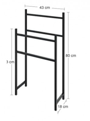 LEVIRA - Suport prosop Morus - 43 x 18 x 80 - negru foto