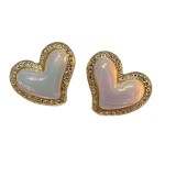 Cumpara ieftin Cercei inimioara vintage cu sidef aurii