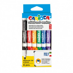 Set 6 markere colorate de scris pentru tabla,CARIOCA