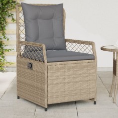 vidaXL Scaune de grădină rabatabile, 2 buc., bej, poliratan 368664