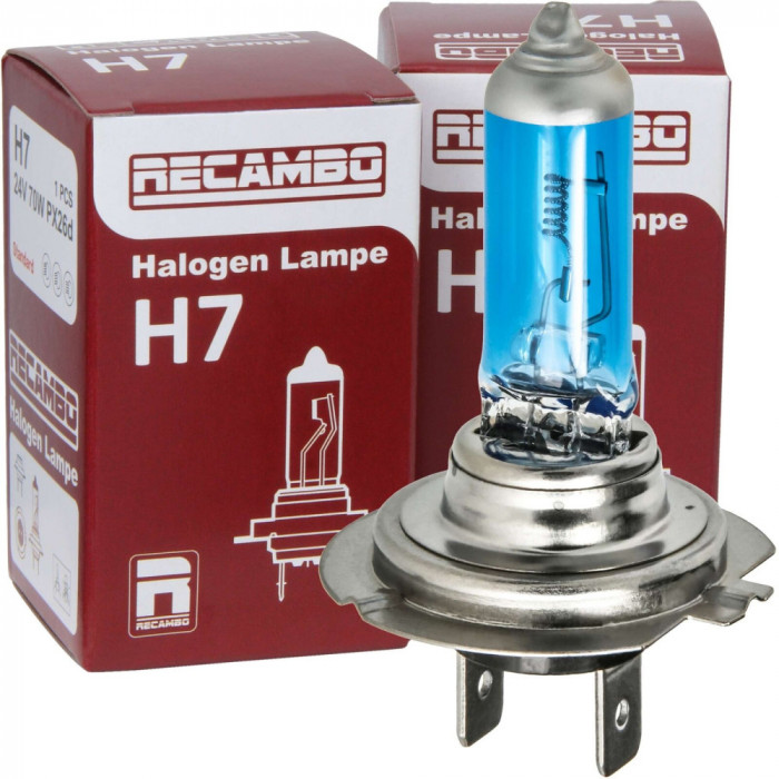 Set de 2 becuri faruri halogen LIMASTAR H7 24V 70W super alb xenon