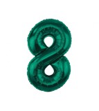 Balon folie sub forma de cifra, verde, 85 cm-Tip Cifra 8