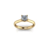 Inel de logodnă din aur galben de 14k, decorat cu piatră de zirconiu - 51
