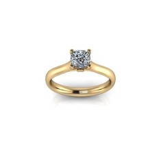 Inel de logodnă din aur galben de 14k, decorat cu piatră de zirconiu - 46