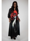 ROCHIE MAXI CU BUZUNARE SI MANECA LUNGA KENZO TALIE UNICA Multicolora
