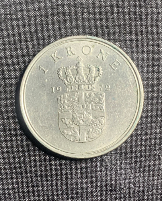 Moneda 1 coroana 1972 Danemarca