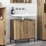 vidaXL Dulap pentru Chiuveta de Baie cu depozitare stejar artizanal 883423