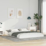 vidaXL Cadru de pat Alb 160 x 200 cm Lemn de brad