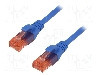 Cablu patch cord, Cat 6, lungime 2m, U/UTP, DIGITUS - DK-1612-020/B