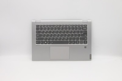 Carcasa superioara cu tastatura palmrest Laptop, Lenovo, IdeaPad C340-14API Type 81N6, 5CB0U42110, AM2GA000810, cu slot fingerprint, iluminata, argint foto