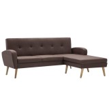 Cumpara ieftin Canapea in forma de L, maro, 186x136x79 cm, tapiterie textila