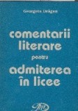 Comentarii literare pentru admiterea in liceu