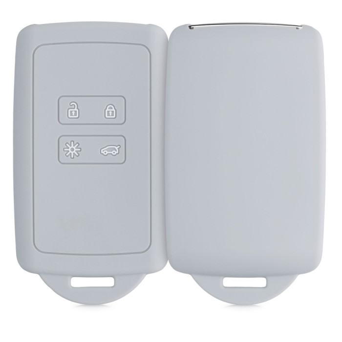 Husa Cheie Auto pentru Renault / Dacia - 4 Butoane - Keyless Go, kwmobile, Silicon, Gri, 48035.22