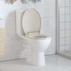 vidaXL Capac WC cu &icirc;nchidere silențioasă, roz caisă, oval 145818