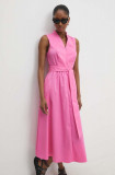 Cumpara ieftin Answear Lab rochie culoarea roz, midi, evazati