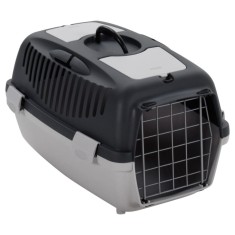 Cutie de transport animale, gri și negru, 55x36x35 cm, PP foto