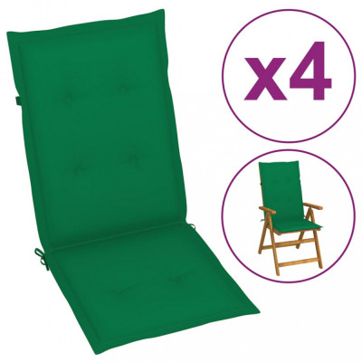 Perne scaun de grădină, 4 buc, verde, 120x50x3 cm foto