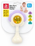 Jucarie bebe zornaitoare floare multicolora, 0+ luni, maner ergonomic