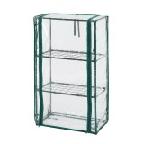 Sera mini pentru plante 46x24x80 cm, PVC si cadru metalic, 3 rafturi