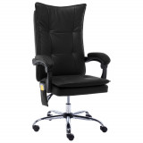 Cumpara ieftin Scaun de birou cu masaj, negru, piele ecologică