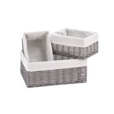 Cumpara ieftin Set 3 cosuri depozitare gri bej 26 x 17 x 13 cm, 40 x 30 x 15 cm
