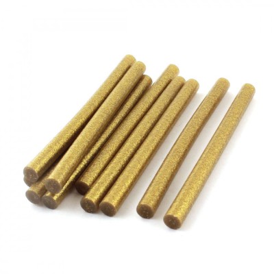 Pachet Set 1kg batoane silicon auriu galben cu sclipici 11mm 20cm 50buc foto