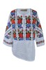 Bluza tip ie dama B23, alb/portocaliu , marimea L