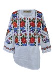 Bluza tip ie dama B23, alb/portocaliu , marimea XL