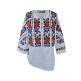 Bluza tip ie dama B23, alb/portocaliu , marimea M