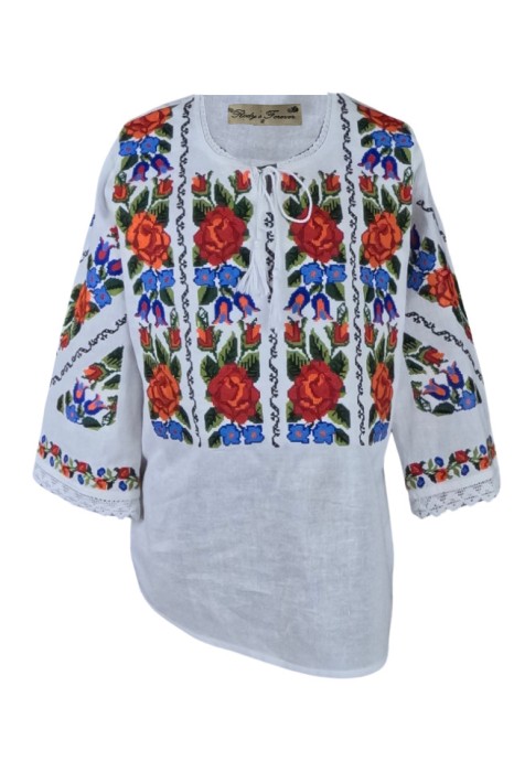 Bluza tip ie dama B23, alb/portocaliu , marimea XL