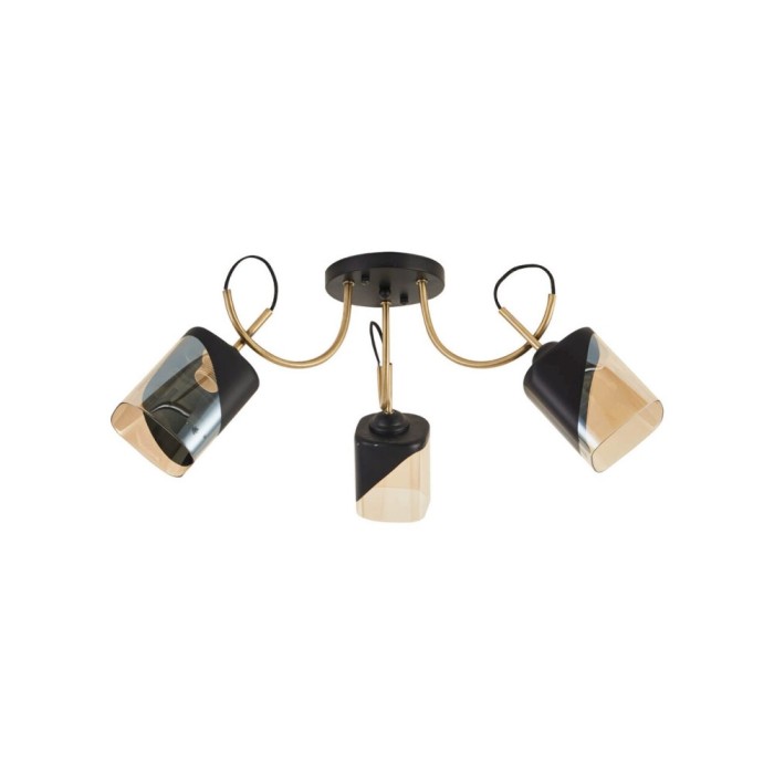 Lustra Smoky 3XE27 IP20, negru+auriu, Erste