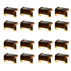 Set 16 lampi solare cu senzor de lumina pentru gard, scari sau balustrada. negru