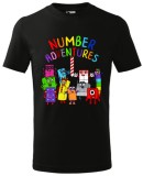 Tricou Personalizat Negru Number blocks pentru Copii 4