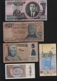 Set 5 bancnote de prin lume adunate (cele din imagini) #66, Asia