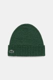 Lacoste pălărie din amestec de l&acirc;nă culoarea verde, RB5995