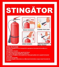 Placuta cu instructiuni pentru stingator foto