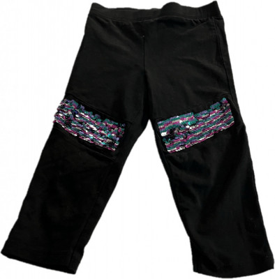Pantaloni fetita, culoarea negru , model paiete , 4-5 ani foto