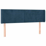 Cumpara ieftin Tablie pat cu aripioare albastru inchis 147x16x78/88 cm catifea