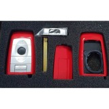 Carcasa cheie Smartkey,after market,compatibila cu BMW 4 but rosie,far logo