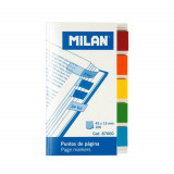 Notite Adezive MILAN, 42x12 mm, 100 File, Multicolor Neon, Index Plastic cu Adeziv, Evidentiatoare pentru Carti si Caiete, Sticky Indexuri, Evidentiat