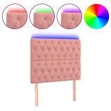 Cumpara ieftin Tablie de pat cu LED, roz, 90x7x118/128 cm, catifea
