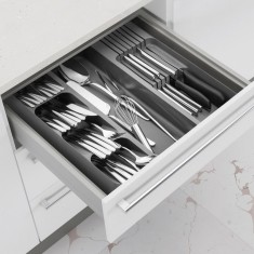 Organizator Sertare Tac&acirc;muri, Gri, 39.5x38.5x5.5 cm, Cu 8 Compartimente