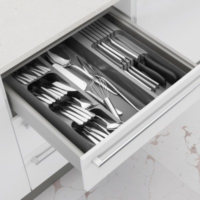 Organizator Sertare Tac&amp;acirc;muri, Gri, 39.5x38.5x5.5 cm, Cu 8 Compartimente foto