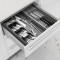 Organizator Sertare Tac&acirc;muri, Gri, 39.5x38.5x5.5 cm, Cu 8 Compartimente