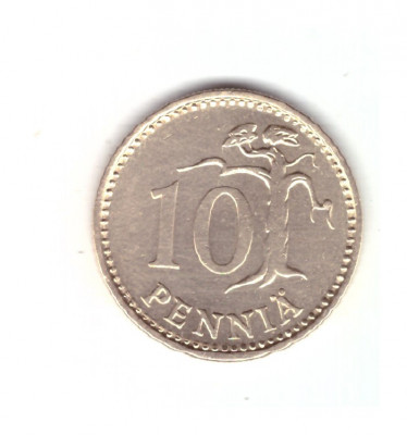 Moneda Finlanda 10 pennia 1978, stare foarte buna, curata foto